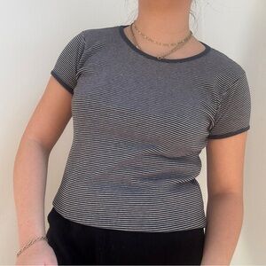 Striped Black and White Women's Top